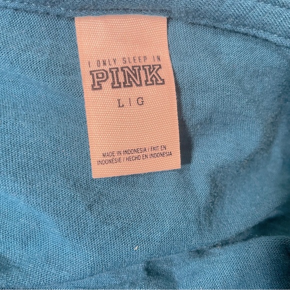 PINK VICTORIA SECRET LONG SLEEVE NIGHT SHIRT - Size Large - Picture 3 of 4